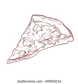 Pizza. Lunch menu.  Vegan cuisine. Vegetarian. Organic product store or restaurant. Vector illustration.