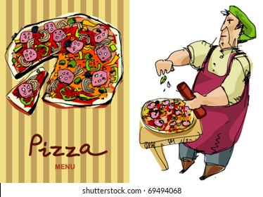 pizza maker - A4 - menu cover