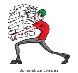 Pizza man delivery vector illustration
