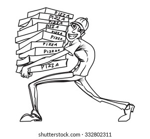 Pizza man delivery vector illustration