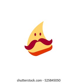 Pizza Man Logo Design Template Element