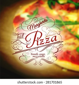 Pizza Margherita Design Template Ingredients On Stock Vector (Royalty ...