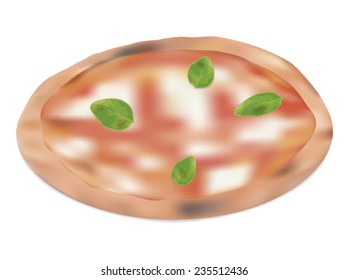 Pizza margherita. Vector illustration.