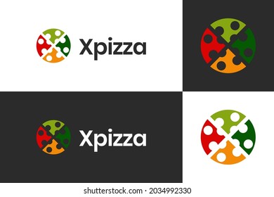 Pizza Mark, Icon Food Logo, Simple For Company Business. Modern Logo Design