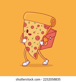 Pizza mascot delivery illustration vector