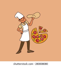 pizza master vector illustration