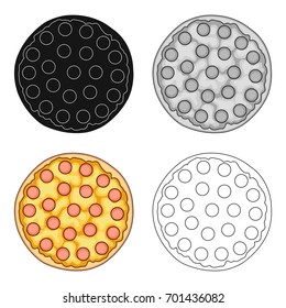 Pizza with meat, cheese and other filling. Different pizza single icon in cartoon style vector symbol stock illustration web.
