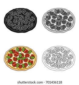 Pizza with meat, cheese and other filling. Different pizza single icon in cartoon style vector symbol stock illustration web.
