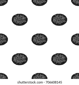 Pizza with meat, cheese and other filling. Different pizza single icon in black style vector symbol stock illustration web.