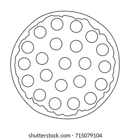 Pizza with meat, cheese and other filling. Different pizza single icon in outline style vector symbol stock illustration web.