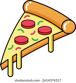 pizza melted cheese vectors design illustration