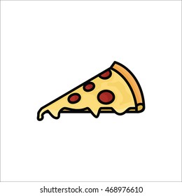 Pizza With Melted Mozzarella Chesse Vector Icon