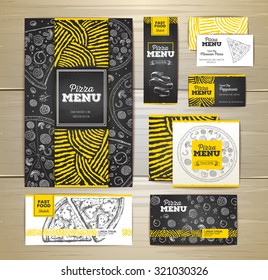 Pizza menu document template. Corporate identity
