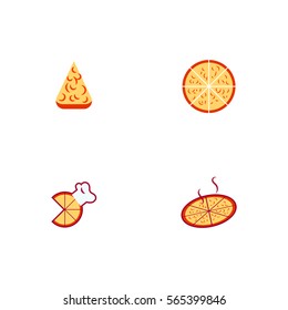 Pizza Menu Icon Logo Vector Set Element