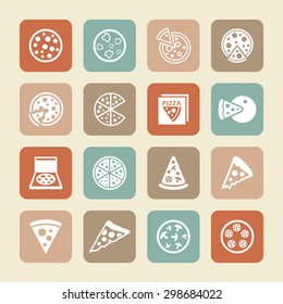 Pizza menu icon set