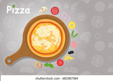 Pizza menu. Products for pizza.