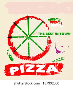 pizza menu template, free copy space, vector eps