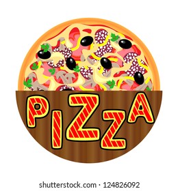 Pizza Menu Template, Pizza icon, vector illustration