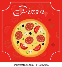 Pizza menu template vector illustration