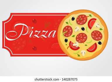 Pizza menu template vector illustration