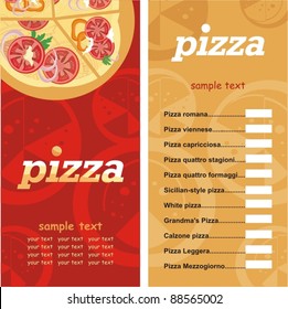 Pizza Menu Template, Vector Illustration