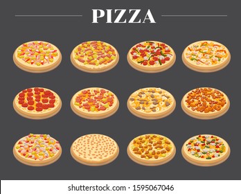 Pizza menu vector set collection graphic design