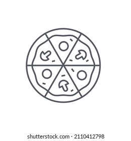 Pizza - modern black line design style icon