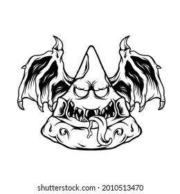 Pizza Monster Illustration Silhouette for your business or merchandise