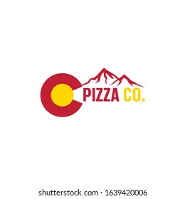 Pizza Mountain  logo design template