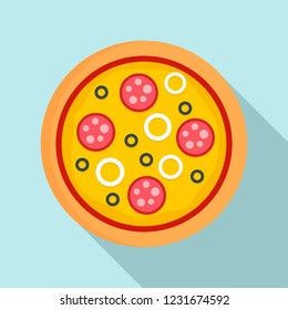 Pizza mozzarella icon. Flat illustration of pizza mozzarella vector icon for web design