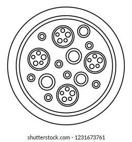 Pizza mozzarella icon. Outline pizza mozzarella vector icon for web design isolated on white background