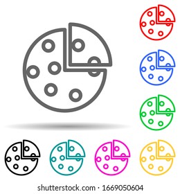 pizza multi color style icon. Simple thin line, outline vector of web icons for ui and ux, website or mobile application