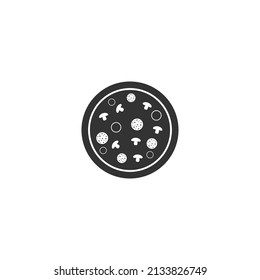 Pizza with mushroom icon modern vector style