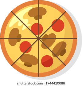 Pizza Mushrooms Illustration Vector On White Stock Vector (Royalty Free ...