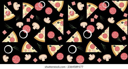 Pizza con hongos - patrón ininterrumpido