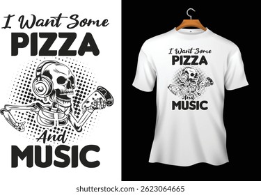 Pizza Of Music Musician T-Shirt Design.
