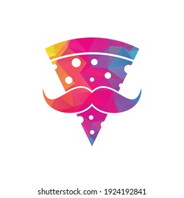 Pizza mustache logo design template. Mr Pizza logo design concept vector icon.