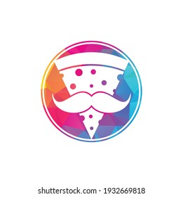 Pizza mustache Logo Design Vorlage. Herr Pizza Logo Design Konzept Vektorsymbol.
