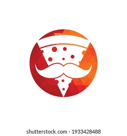 Pizza mustache logo design template. Mr Pizza logo design concept vector icon.