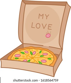 Pizza is my love. Illustration