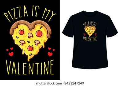 Pizza es mi divertido diseño de San Valentín para un amante de la pizza. Una linda ilustración muestra la pizza de pepperoni en forma de corazón. Esto hace que una pareja increíble equiparara las obras de arte para los amantes de la pizza.