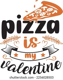 The "Pizza is My Valentine" t-shirt features a playful design that declares one's love for pizza over romantic love.  "Pizza is My Valentine." It's a fun and unique way to show off your love for pizza