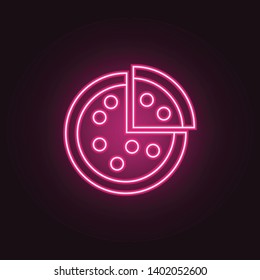 pizza neon icon. Elements of Party set. Simple icon for websites, web design, mobile app, info graphics