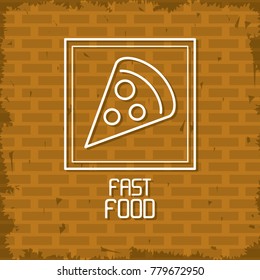 Pizza neon lights icon