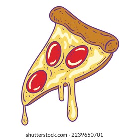 pizza nineties pop art style