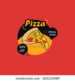 Pizza Offertmarke, Vektoranhänger