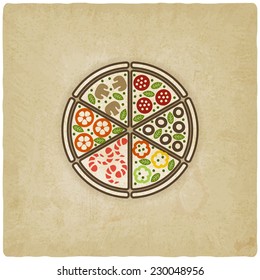 pizza old background - vector illustration. eps 10