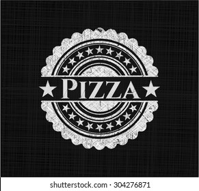 Pizza on blackboard