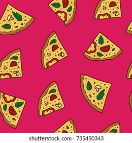 Pizza on the board, vector illustration. You can add your logo. 