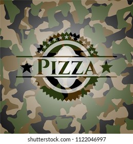 Pizza on camo texture